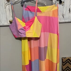 Colorful Boutique Crop Top and Skirt Set